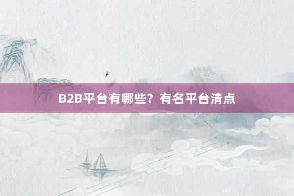 B2B平台有哪些?有名平台清点